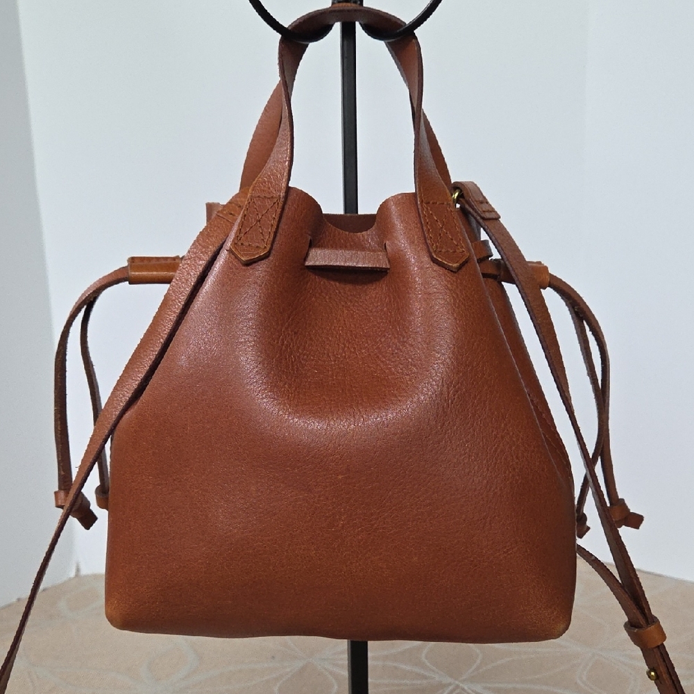 Madewell Brown Leather Bucket Bag - Picture 2 of 14